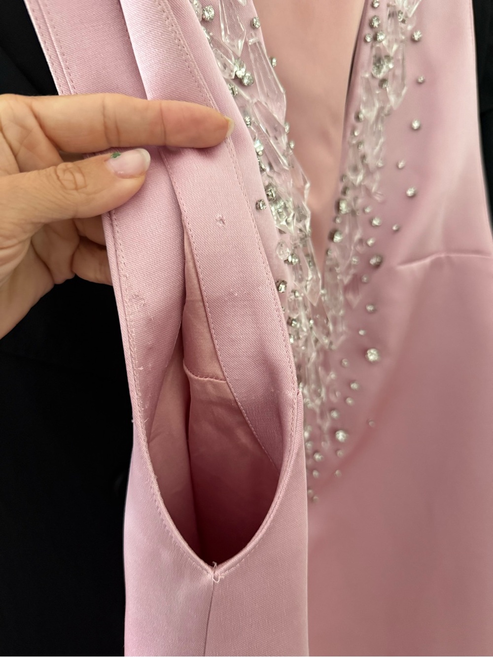 Retrofete Maisy Crystal Embellished Mini Dress Earl Rose Pink Silver - Picture 7 of 15